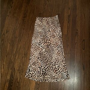 Zara Silk Animal Print Long Skirt